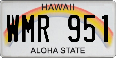 HI license plate WMR951