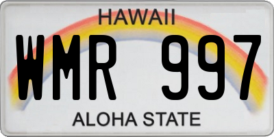 HI license plate WMR997