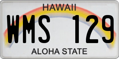 HI license plate WMS129