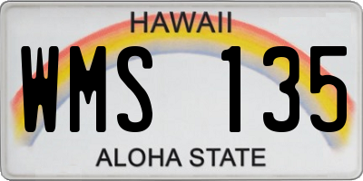 HI license plate WMS135
