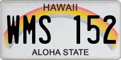HI license plate WMS152