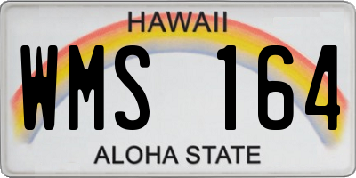 HI license plate WMS164