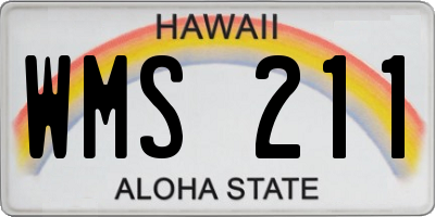 HI license plate WMS211