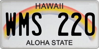 HI license plate WMS220