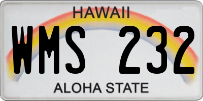 HI license plate WMS232