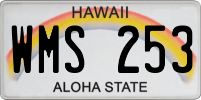 HI license plate WMS253