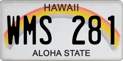 HI license plate WMS281