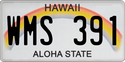 HI license plate WMS391