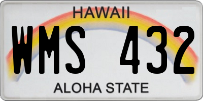 HI license plate WMS432