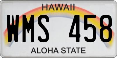HI license plate WMS458
