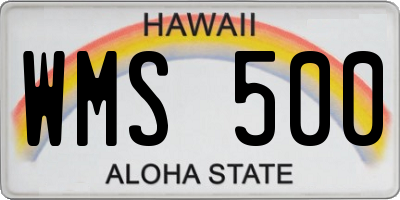 HI license plate WMS500