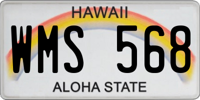 HI license plate WMS568