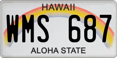 HI license plate WMS687