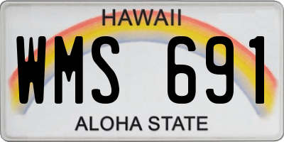 HI license plate WMS691