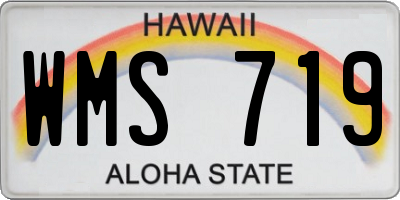 HI license plate WMS719