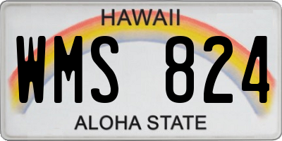 HI license plate WMS824