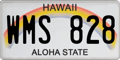 HI license plate WMS828
