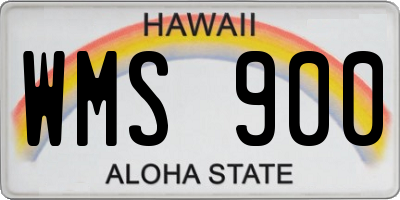 HI license plate WMS900