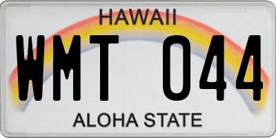 HI license plate WMT044