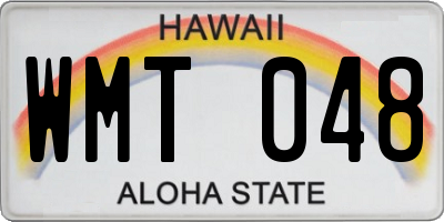 HI license plate WMT048