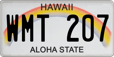 HI license plate WMT207