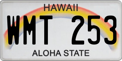 HI license plate WMT253
