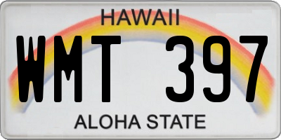 HI license plate WMT397