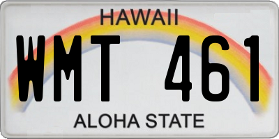 HI license plate WMT461