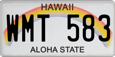 HI license plate WMT583