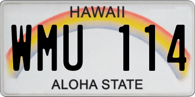 HI license plate WMU114