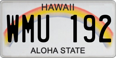 HI license plate WMU192