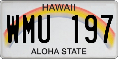 HI license plate WMU197