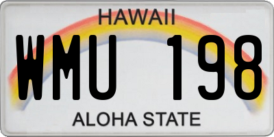 HI license plate WMU198