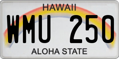 HI license plate WMU250