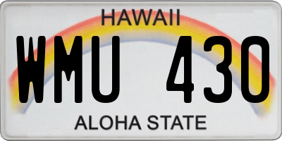 HI license plate WMU430