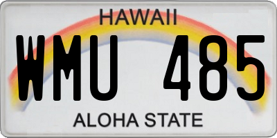 HI license plate WMU485