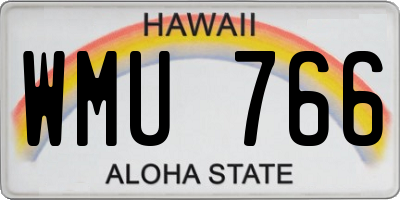 HI license plate WMU766