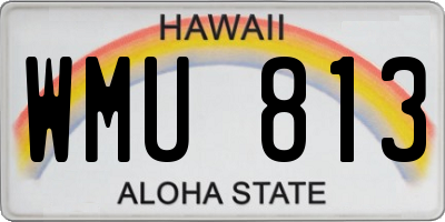 HI license plate WMU813