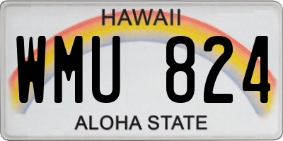 HI license plate WMU824