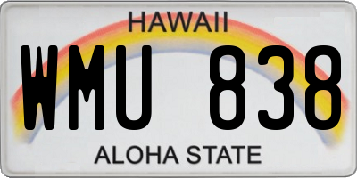 HI license plate WMU838