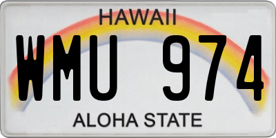 HI license plate WMU974