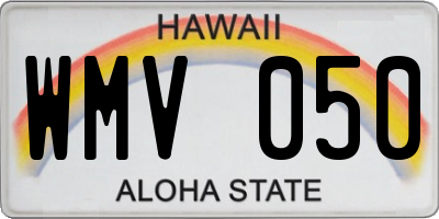 HI license plate WMV050