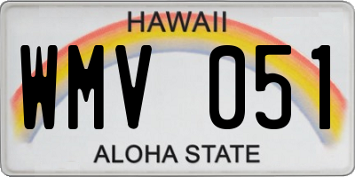 HI license plate WMV051