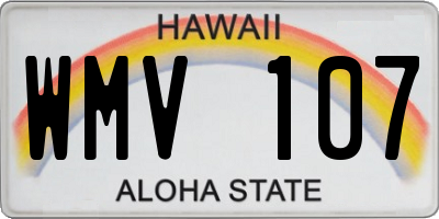 HI license plate WMV107