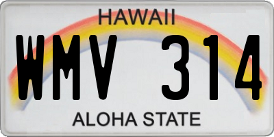 HI license plate WMV314