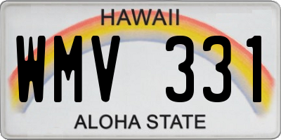 HI license plate WMV331