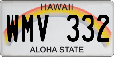 HI license plate WMV332