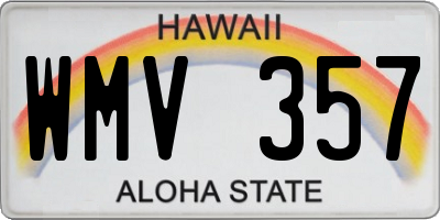 HI license plate WMV357