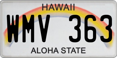 HI license plate WMV363