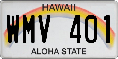 HI license plate WMV401